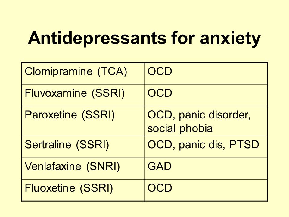 fluoxetine for anxiety